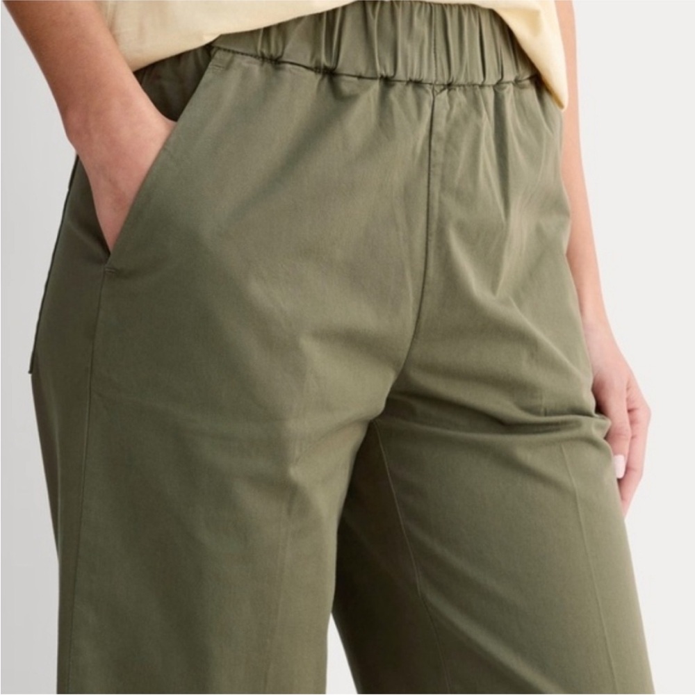 Everlane Olive Green High-Rise Wide-Leg Trousers - Picture 3 of 10